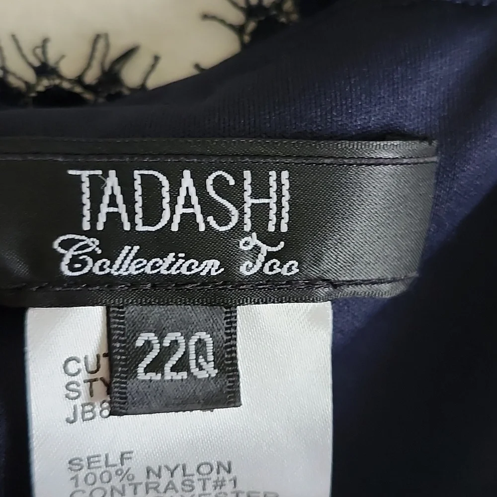 Todashi Collection Too Elegant Navy Lace Midi Dress Womens 22Q